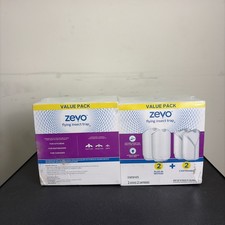 Zevo Flying Insect Trap 2 Plug-in Bases 2 Cartridges Featuring Blue UV Light