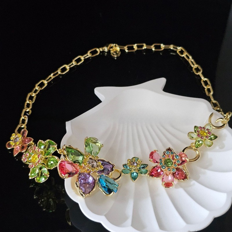 Swarovski ldyllia crystal colorful flower necklace,Bracelet Gema