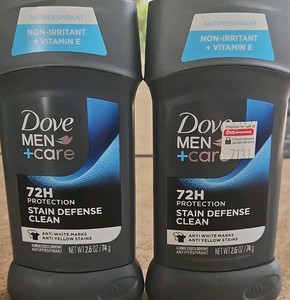 Dove Men+Care Stain Defense Clean Antiperspirant Stick 72H 2.6 oz 2 Pack