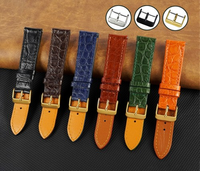 #ad Leather Watch Band Real Crocodile Watch Strap Replacement Wristwatch Band $20.83
