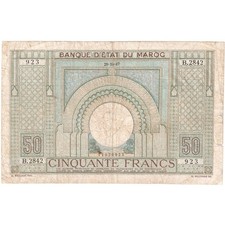 [#336785] Morocco, 50 Francs, 1947-10-28, VF