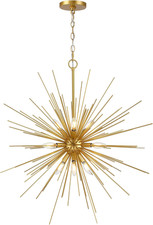 Modern Gold Sputnik Chandelier - 9-Light Starburst Pendant for Any Room