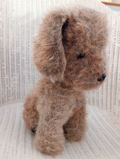 VINTAGE RETRO BROWN FLUFFY PUPPY DOG BY TOY LAND LTD 15" CUDDLY TOY