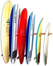 StoreYourBoard Vertical Timber Surfboard Wall Rack, Holds 6 Surfboards, Home ...