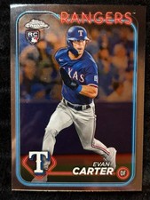 2024 Topps Chrome Evan Carter Texas Rangers RC Rookie Baseball Card #136