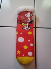 New PEANUTS Women's SNOOPY SHERPA LINED SLIPPER SOCKS GRIPPER BOTTOM