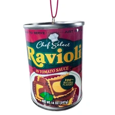Canned Food Ornament Ravioli Metal Can Food Kurt Adler 3" Chef Select
