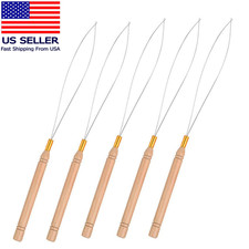 5 Pcs Hair Extension Loop Needle Threader, Micro Link Bead Tools, Wire Pulling H