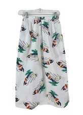 Vintage 80s Jonathan Martin colorful novelty print midi cotton skirt size xs/s