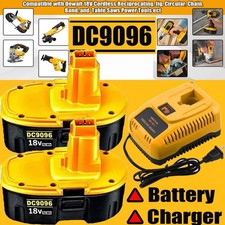 2Pack 18 Volt XRP Battery/ Charger for DeWalt DC9096-2 DC9098 DC9099 DW9096