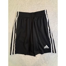Adidas Boys Black Mesh Athletic Shorts Size S 8 Three Stripe Activewear