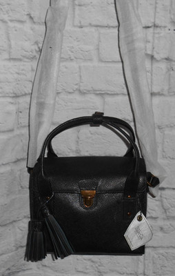 Black IIIBeCa NORTH MOORE SATCHEL bag JOY GRYSON Classic textured LEATHER $298