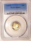 1949-S PCGS MS 66+ Rainbow Toned Roosevelt Silver Dime Key Date