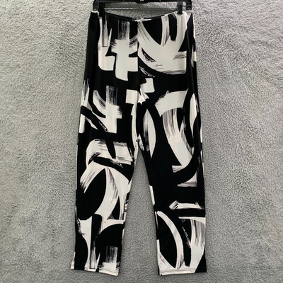 #ad SYMPLI Womens Pants Size 12 32x30 Black White Pull On 56568 $24.95