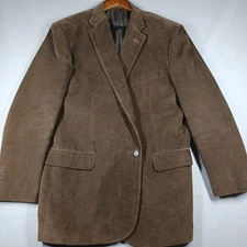 Men's Rafael Brown 100% Cotton Corduroy Sport Coat Jacket 2 Button Ventless  44L