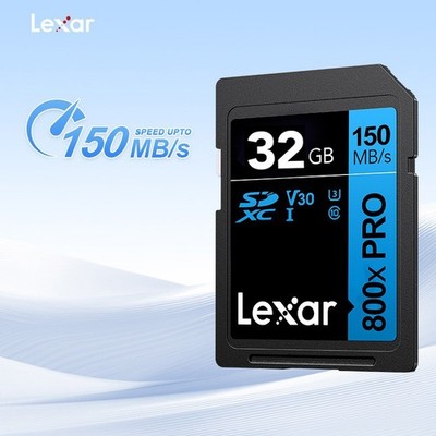 Lexar 800X PRO SD Card 32GB 150MB/s Memory Card Class 10 4K for Cameras