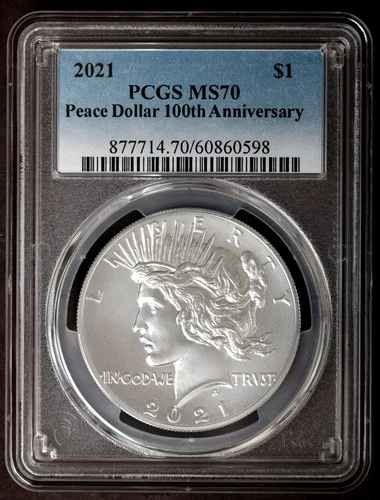 2021 PEACE PCGS MS70 Silver $1 Dollar Coin Philadelphia MS 70