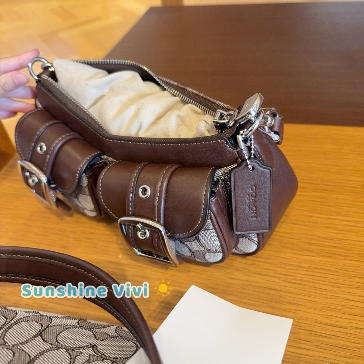 NWT Coach Ashton Bag In Signature Jacquard CBJ00 Silver/Oak/Maple