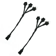 2Pcs RGB 3 Way Splitter Y Cable Extension Wire for RGB LED Motorcycle Light R...