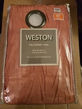 Pair Of Weston 50" X 95" Coral Curtain Panels. Originally $39.99 Per Panel