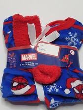 Holiday Marvel 2T Spiderman Face 2 pc Set  Cozy Socks Toddler Kids New