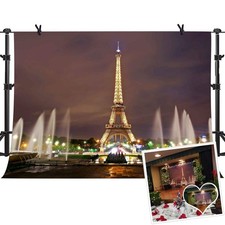 Paris Eiffel Tower Square Photo Props Backdrop for Romantic Love Theme Party 10x
