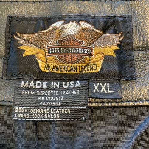 Vintage Harley Davidson Herren Weste Motorrad Echtleder 2XL XXL Made in USA - Bild 5 von 17