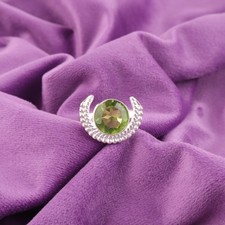 Peridot Gemstone Sterling Silver Birthday Band Wedding Ring Jewelry US All Size