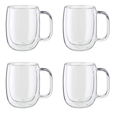 ZWILLING Sorrento Plus 4-pc Double-Wall Glass Insulated Coffee Mug 12oz