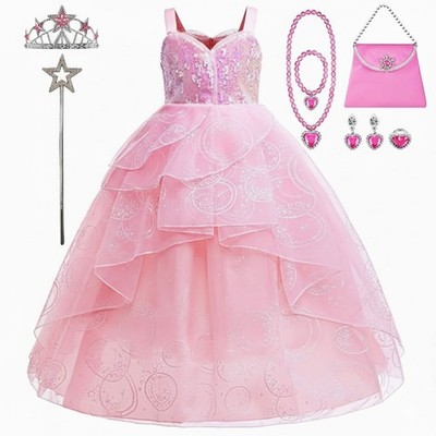 Kinder Glinda Kostüm Mädchen gute Hexe Verkleidung rosa Prinzessin Party & Zubehör