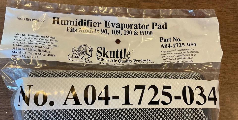 OEM Skuttle A04-1725-034 Humidifier Evaporator Replacement Pad New Hard to Find - Image 3 of 4