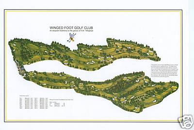 Winged Foot Course Map Winged Foot Golf Club - 1923 A.W. Tillinghast - a VintageGolfCourseMap ...