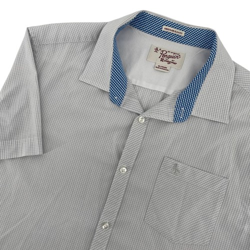 Penguin Heritage Slim Fit Button Up Short Sleeve Shirt Gingham XL
