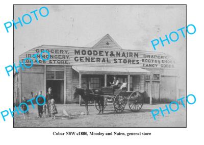 OLD LARGE PHOTO COBAR NSW MOODEY & NARIN GENERAL STORE c1880