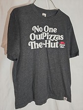 Pizza Hut Employee Shirt Men's Medium Gray Short Sleeve Uniform Delivery Logo