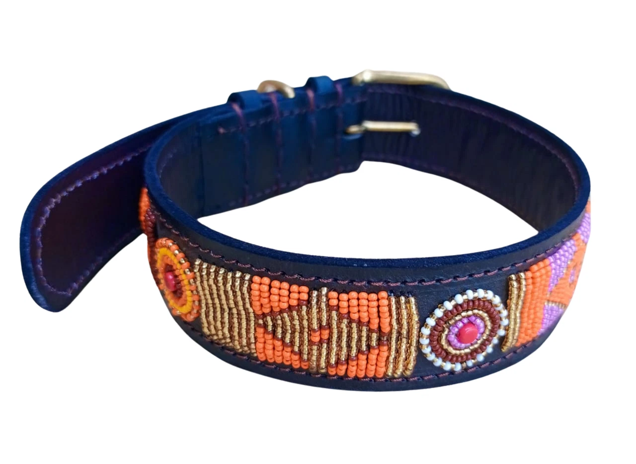 Beaded Leather Dog Collar&Leash Africa Maasai Multicolor Custom Pet Name XXS-XXL
Opens in a new wind