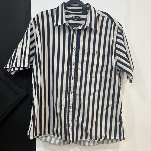 Vintage Trader Bay Short Sleeve Striped Button Up Shirt Men’s XL - Picture 1 of 5