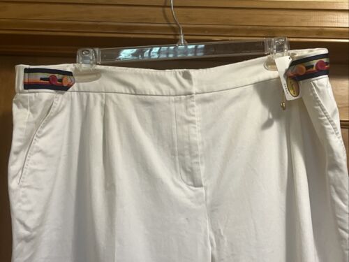 Pantalones Cortos Talbots Capri Mujer Talla Grande 24W, Blanco, Acento Decorativo, $78 Nuevos con Etiquetas - Imagen 2 de 10