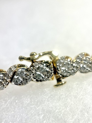 14kt Yellow Gold Natural Diamond Approximately 3.20ct. Total. Bracelet 7.5 Inch - Picture 5 of 14