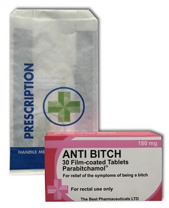 Scatola tablet pillola scherzo novità anti puttana - divertente maleducato regalo Natale/compleanno - divertente