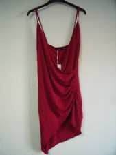 Missguided Drape Wrap Mini Dress Raspberry Size UK 8 DH191 DD 12