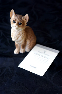 Kätzchen sitzende Katze Figur handbemalt LAWLEYS ERSTER AUSFLUG - Royal Doulton