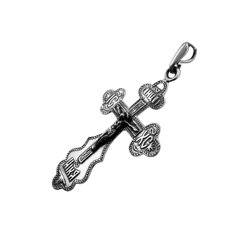 Grande collana da uomo in argento sterling 925 con ciondolo croce crocifisso ... - Foto 2 di 4