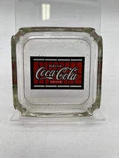 COKE Coca COLA ASHTRAY GLASS SOFTDRINK ADVERTISING Vintage