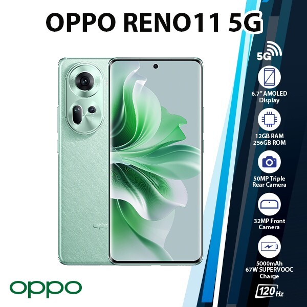 OPPO Reno11 5G Android Mobile Phone(Green, 12GB+256GB