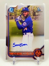 2022 Bowman Chrome 1st Simon Juan Base Auto Mets ROOKIE RC Autograph C4