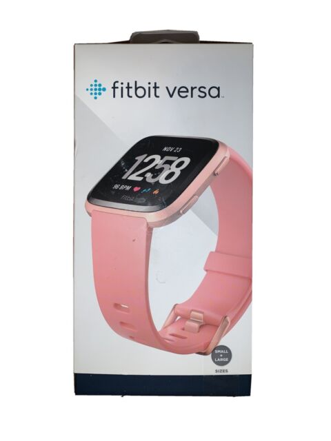 Fitbit Versa Fitness Smartwatch - Peach/Rose-Gold Aluminium (FB504RGPK) for sale online | eBay