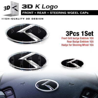 3D K Logo F R Steering Wheel Emblem Badge 7pcs For KIA 2014-2018 Cerato Koup