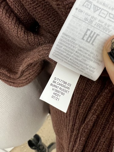 Gap Women’s Open Front Cardigan Sweater Brown Size Small Merino Wool Blend - Picture 9 of 11