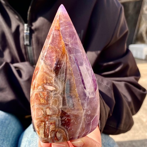 202G Natural striped amethyst Agate Crystal Free form vertical Reiki Energy - - Picture 12 of 17